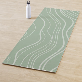 Mat de yoga personalizado de la ola verde sabia mo