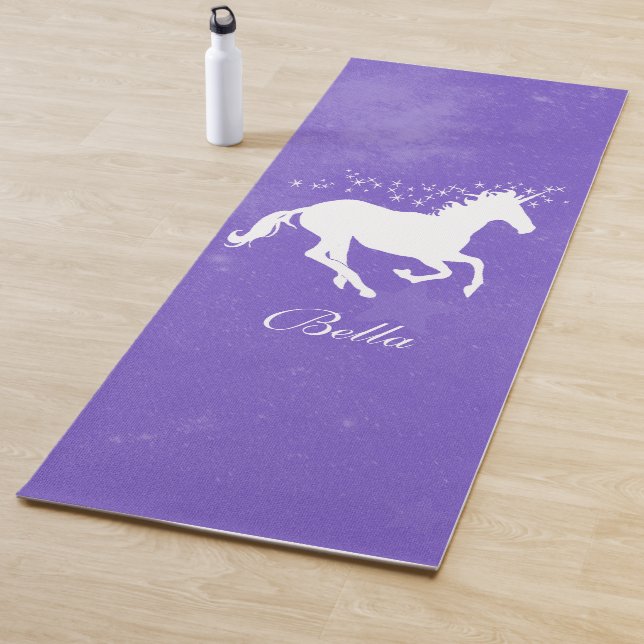 Mat de yoga personalizado de unicornio morado (In situ)