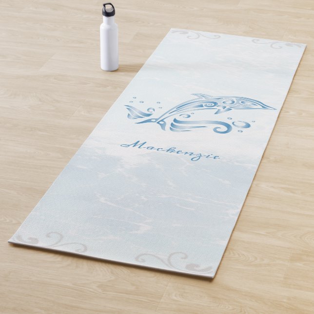 Mat de yoga personalizado del delfín azul (In situ)