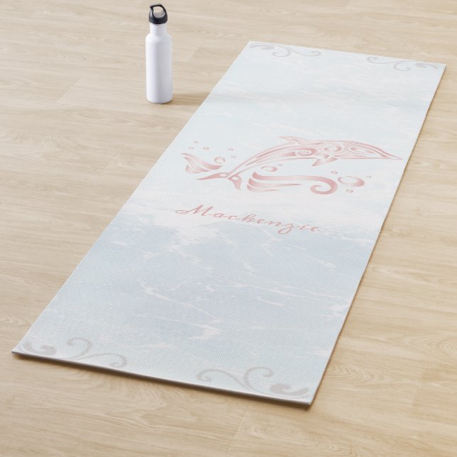 Mat de yoga personalizado para delfín rosado (In situ)