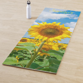 Mat de yoga personalizado Premium con tema girasol