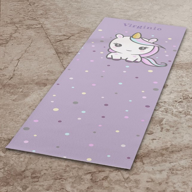Mat de yoga púrpura Cute Unicorn (Cute Unicorn Purple Yoga Mat)