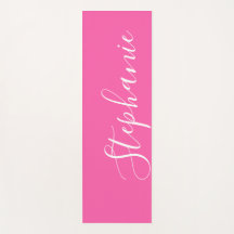 Mat de yoga rosa monograma moderno