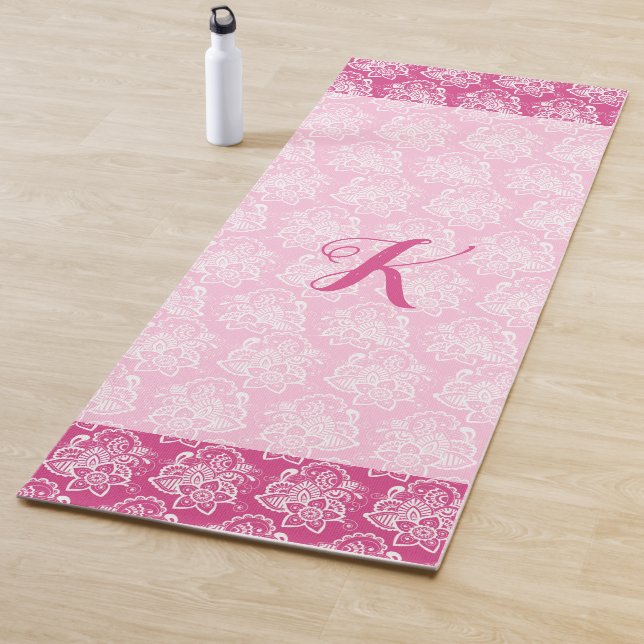 Mat de yoga rosado Henna florea flores (In situ)