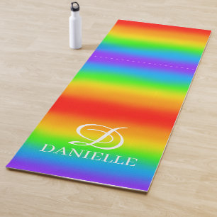 Mat personalizado de yoga en arco iris brillante