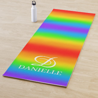 Mat personalizado de yoga en arco iris brillante