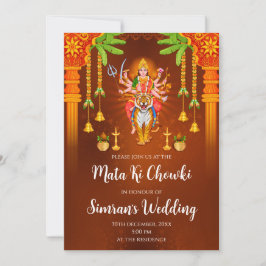 Mata Rani invita y Mata ki Chowki la invitación