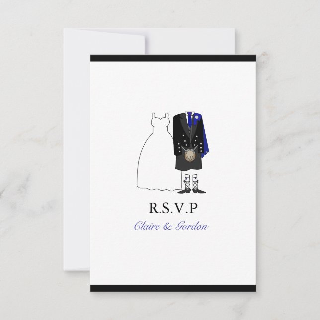 Matanza escocesa de novia y boda de Groom RSVP - A (Anverso)