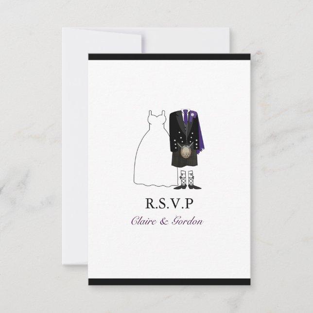 Matanza escocesa de novias y bodas de Groom RSVP - (Anverso)