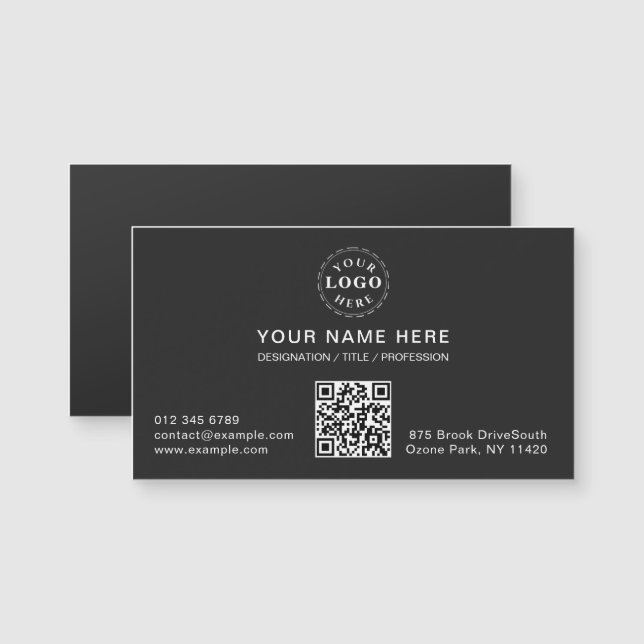 Matar tarjeta magnética negra con tu información (Anverso/Reverso)