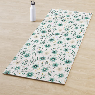 Matas de yoga floral: Mat de yoga floral verde