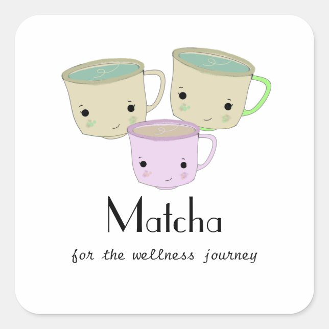 Matcha Wellness Journey Round Pegatina (Anverso)
