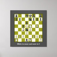 Mate de rompecabezas de ajedrez en impresión de te