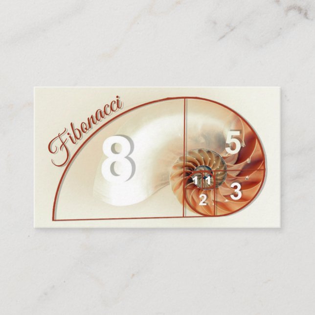 Matemáticas de la Secuencia Fibonacci, tarjetas de (Anverso)