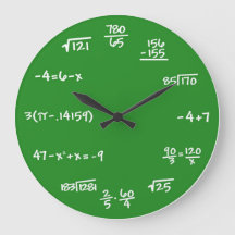 Matemáticas Matemáticas Chalkboard reloj de pared