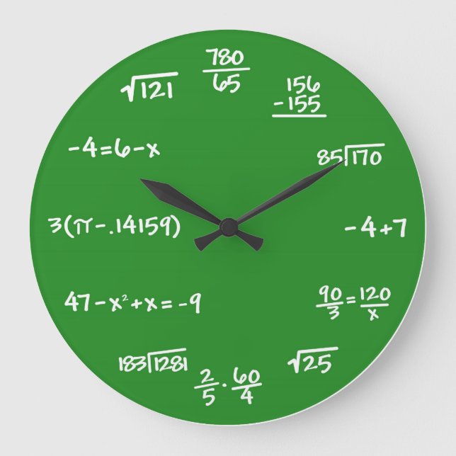 Matemáticas Matemáticas Chalkboard reloj de pared (Anverso)