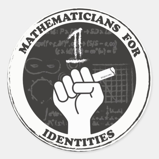 Matemáticos para pegatinas de identidades (Anverso)