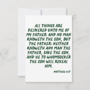 Mateo 11:27 KJV Biblia Scripture Tarjeta de Saludo