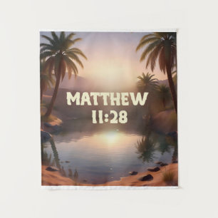 Mateo 11:28 Tapiz Inspirado en la Fe