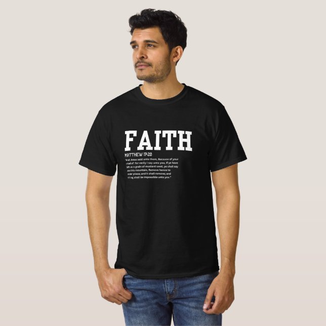 Mateo 17:20 camiseta de hombres (Anverso completo)