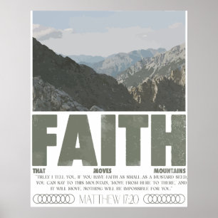 Mateo 17:20 La Fe Puede Mover Montañas Póster