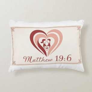 Mateo 19:6  Almohada de acento para recién casados