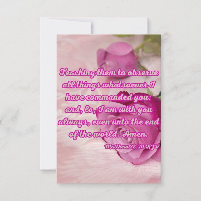 Mateo 28:20 Tarjeta de felicitación Biblia Verse P (Anverso)