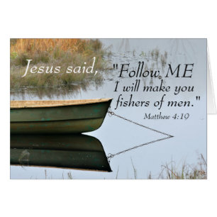Mateo 4:19 Te haré pescadores de hombres, Tarjeta