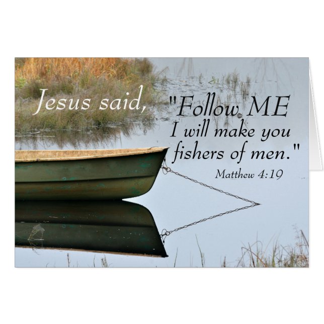 Mateo 4:19 Te haré pescadores de hombres, Tarjeta (Anverso (Horizontal))