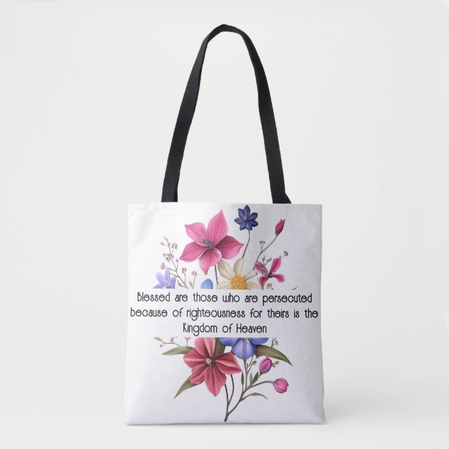 Mateo 5:10 Bolsa Tote (Anverso)