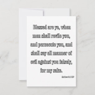 Mateo 5:11 KJV Biblia Verse Tarjeta de Saludo