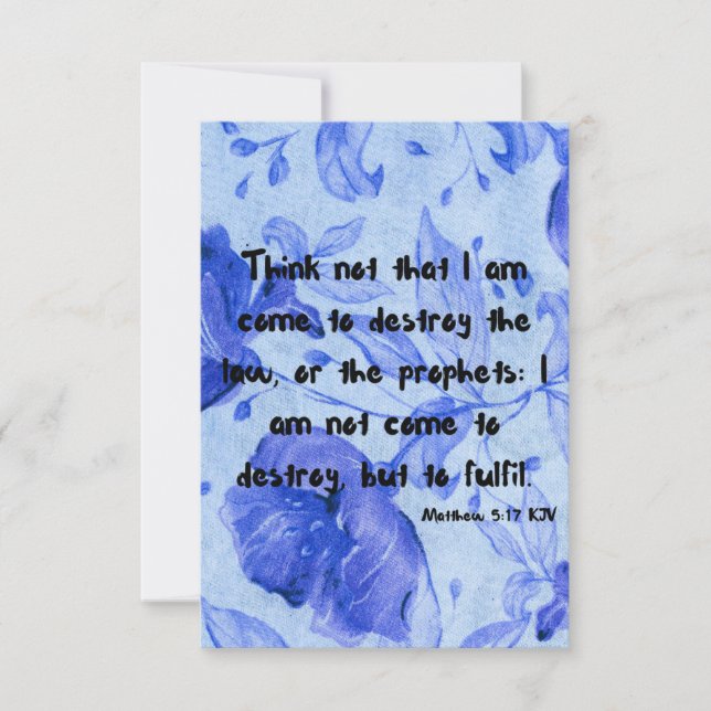 Mateo 5:17 KJV Biblia Scripture Tarjeta De Saludo  (Anverso)
