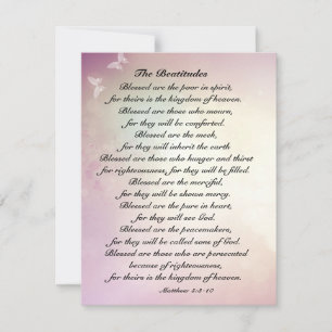 Mateo 5:3-10 Beatitudes Biblia Tarjeta plana