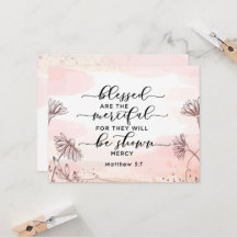 Mateo 5:7 Bienaventurada la tarjeta plana miserabl