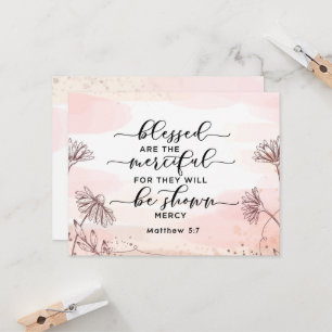 Mateo 5:7 Bienaventurada la tarjeta plana miserabl