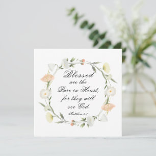 Mateo 5:8 Las benditas son tarjetas planas de cora