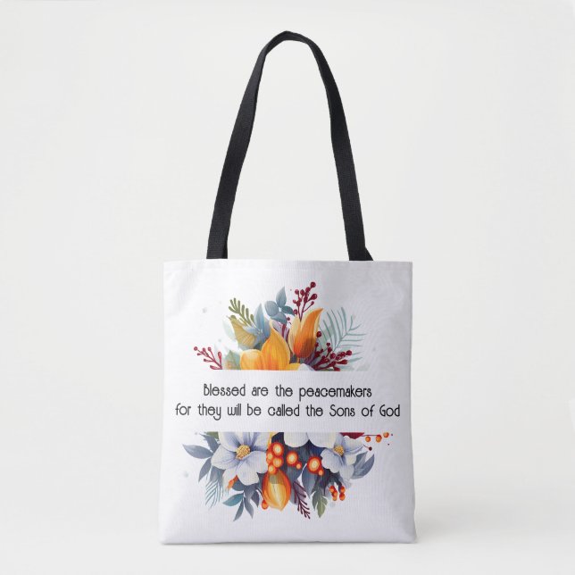 Mateo 5:9 Bolsa Tote (Anverso)