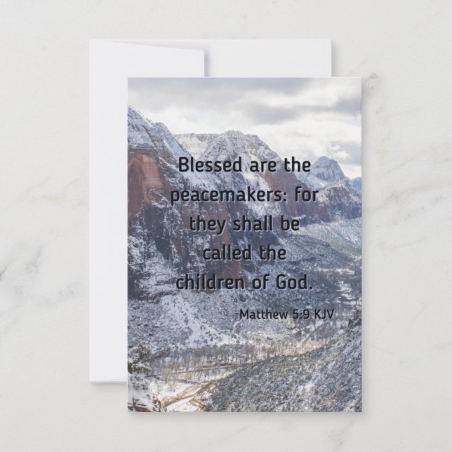 Mateo 5:9 Tarjeta de felicitación plana KJV (Anverso)
