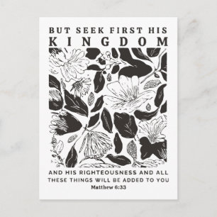 Mateo 6:33 “Buscad Primeramente Su Reino” Tarjeta