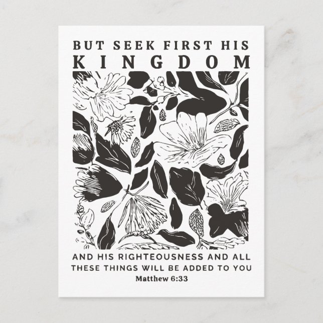 Mateo 6:33 “Buscad Primeramente Su Reino” Tarjeta  (Anverso)