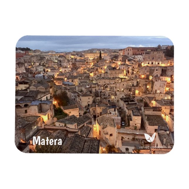 Matera, Italia - imán por la fuga de terciopelo (Horizontal)
