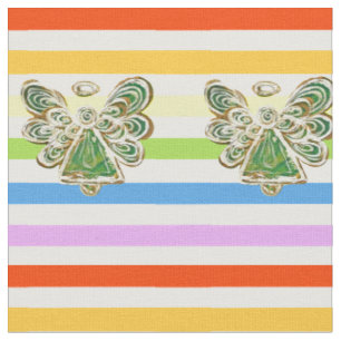 Material de arte de tela de rayas arcoiris de ánge