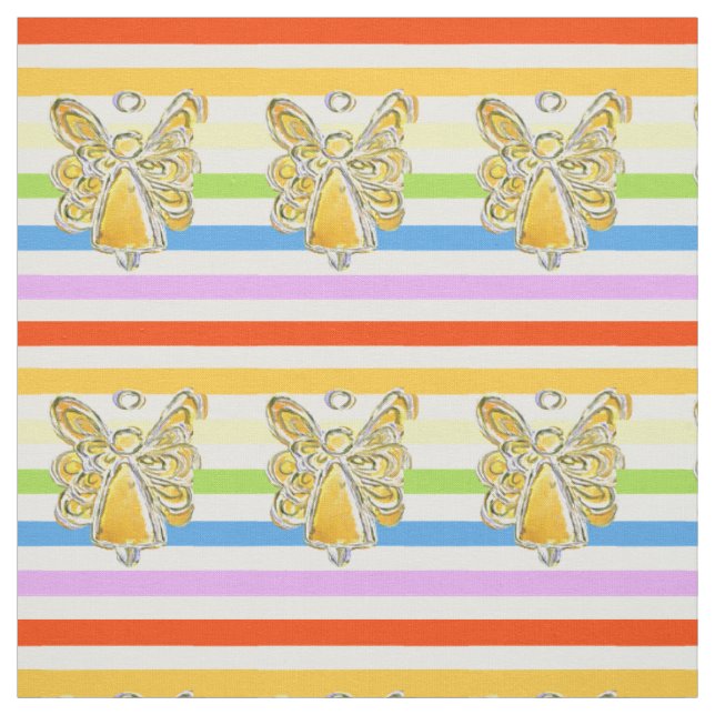 Material de arte de tela de rayas arcoiris de ánge (Retal)