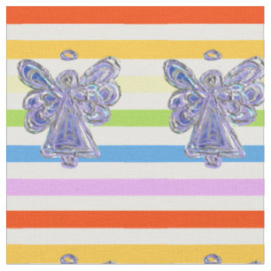 Material de arte de tela de rayas de arcoiris de á