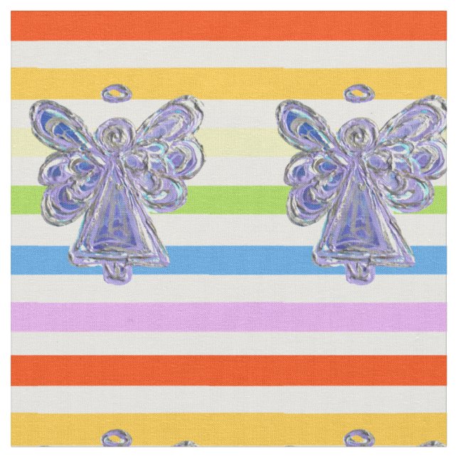 Material de arte de tela de rayas de arcoiris de á (De cerca)