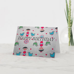 Material de la cosecha FELIZ tarjeta de cumpleaños