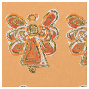 Material de la tela de arte del ángel del naranja 