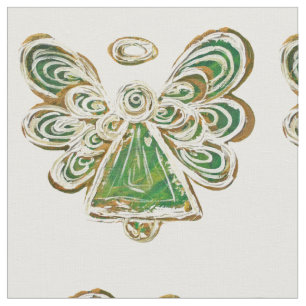 Material de tela de arte del ángel guardián dorado