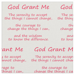 Material del panel de tela roja de serenity Prayer