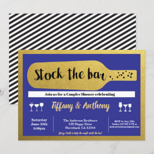 Material naval la invitación del bar azul y oro